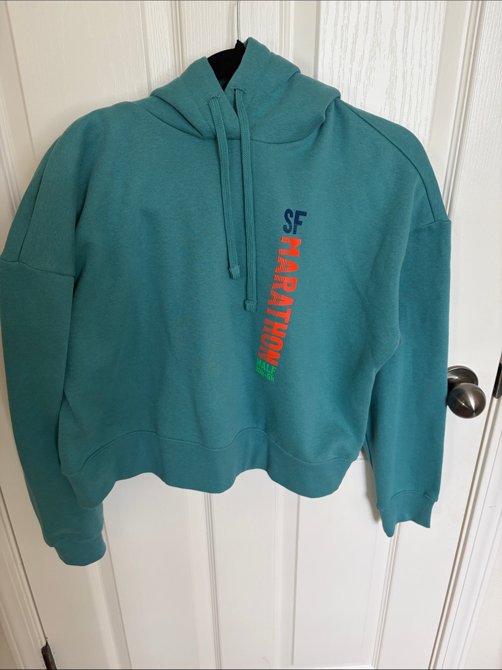 Women's Teal Crewneck Hoodie Sweatshirt - SF Marathon Graphic